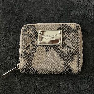 Michael Kors Beige and Black Snakeskin Wallet